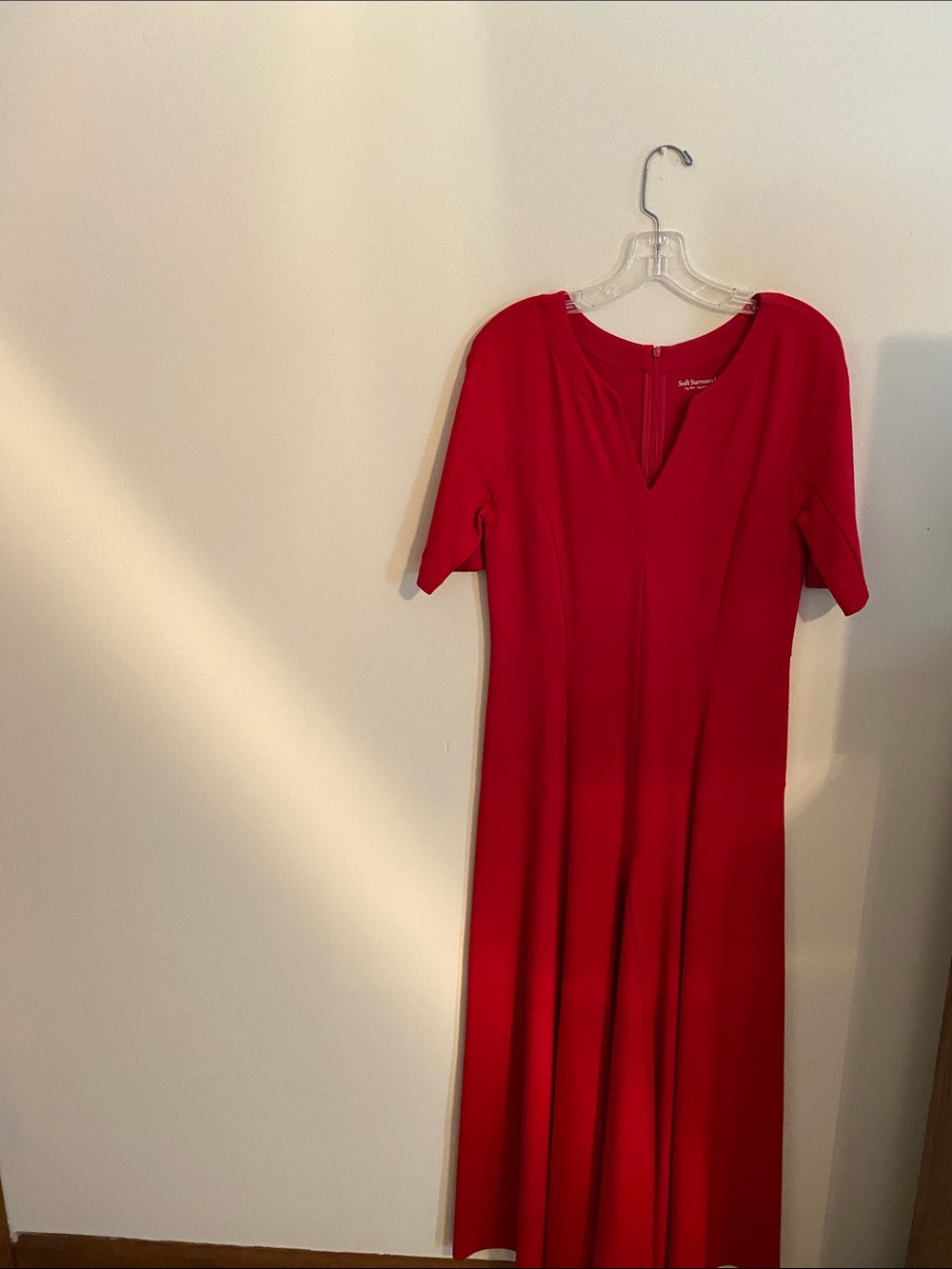 Soft Surroundings Vibrant Red Maxi Dress with Keyhole